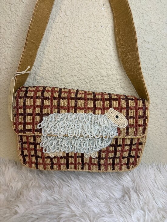 T.J.Maxx Handbags - Viral 3D Sheep Beaded Shoulder Bag Plaid TikTok Quirky Farmcore NWT